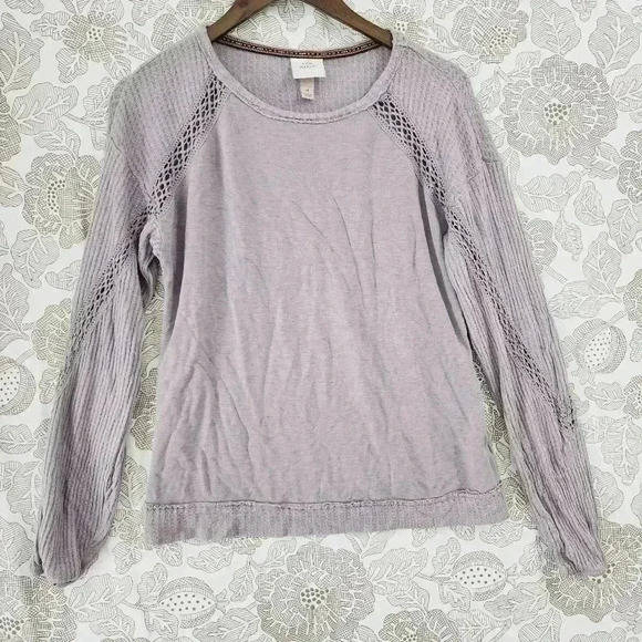 Knox Rose Cut out Crewneck Knit Sweater Women's M Lavender - Picture 1 of 8
